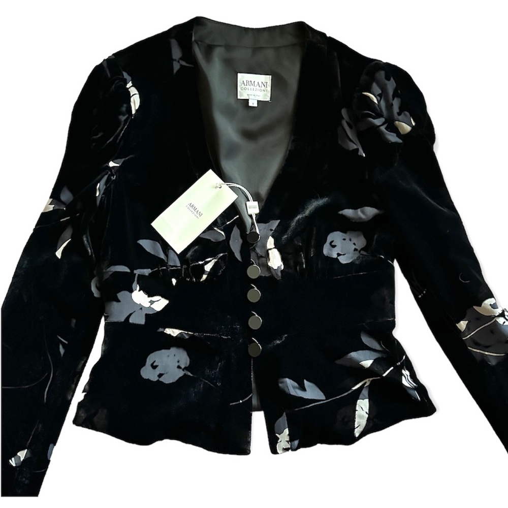 NWT Armani Velvet Floral Jacket Sz S